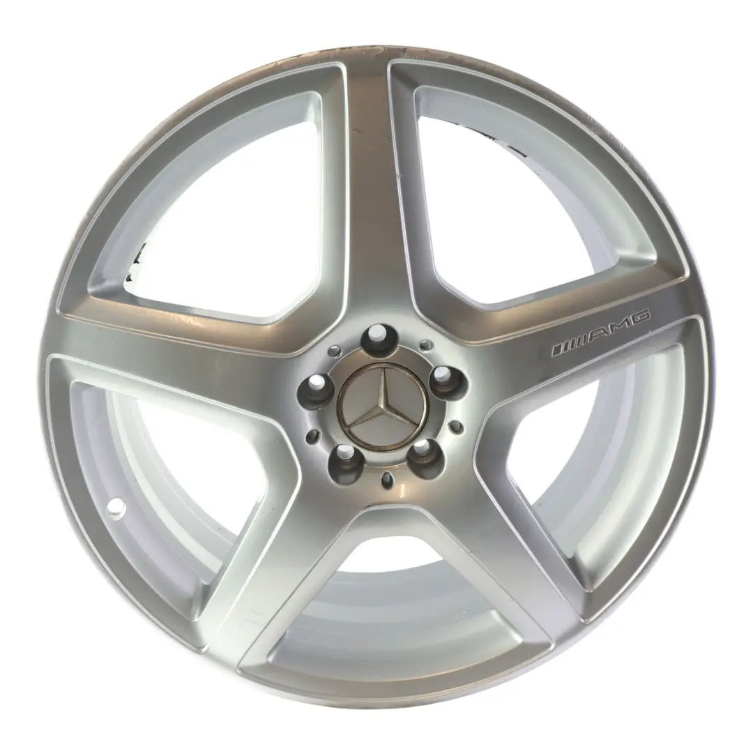 Mercedes W221 AMG Silver Alloy Wheel Rim 20" 8.5J ET:43 5 Spoke A2214012502 - SKU A2214012402-1 - Part number A2214012402
