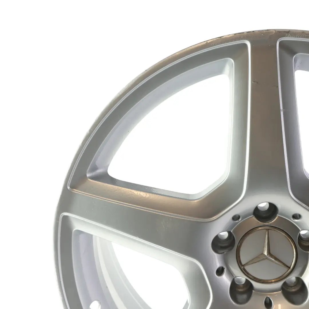 Mercedes W221 AMG Silver Alloy Wheel Rim 20" 8.5J ET:43 5 Spoke A2214012502 - SKU A2214012402-1 - Part number A2214012402