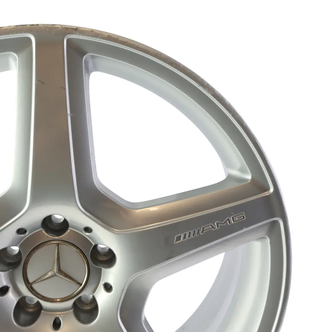 Mercedes W221 AMG Silver Alloy Wheel Rim 20" 8.5J ET:43 5 Spoke A2214012502 - SKU A2214012402-1 - Part number A2214012402