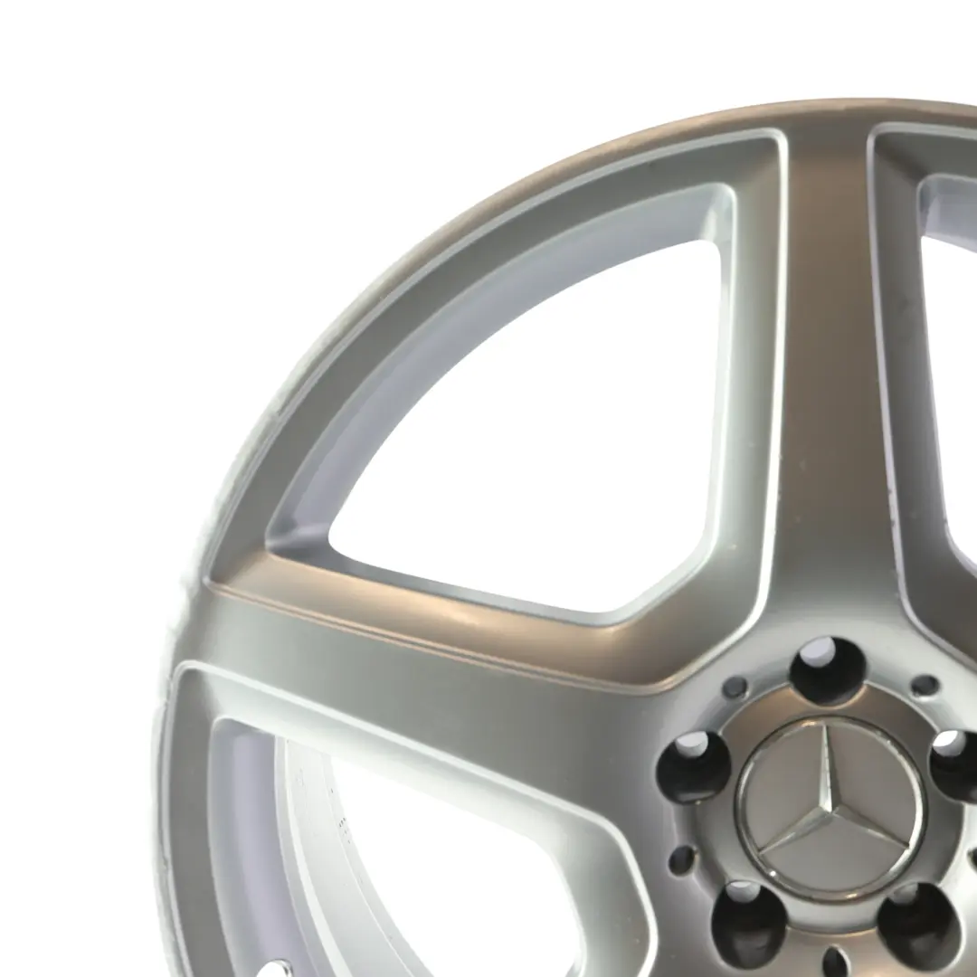 Mercedes W221 AMG Silver Alloy Wheel Rim 20" 9.5J ET:43 5 Spoke - SKU A2214012502-1 - Part number A2214012502