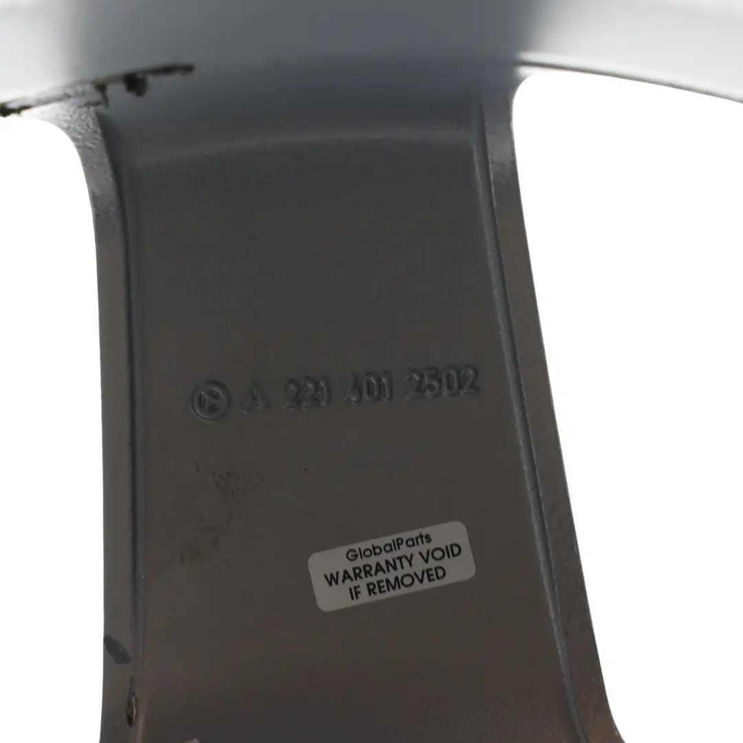 Mercedes W221 AMG Silver Alloy Wheel Rim 20" 8.5J ET:43 5x112 5-Spoke - SKU A2214012502-2 - Part number A2214012502