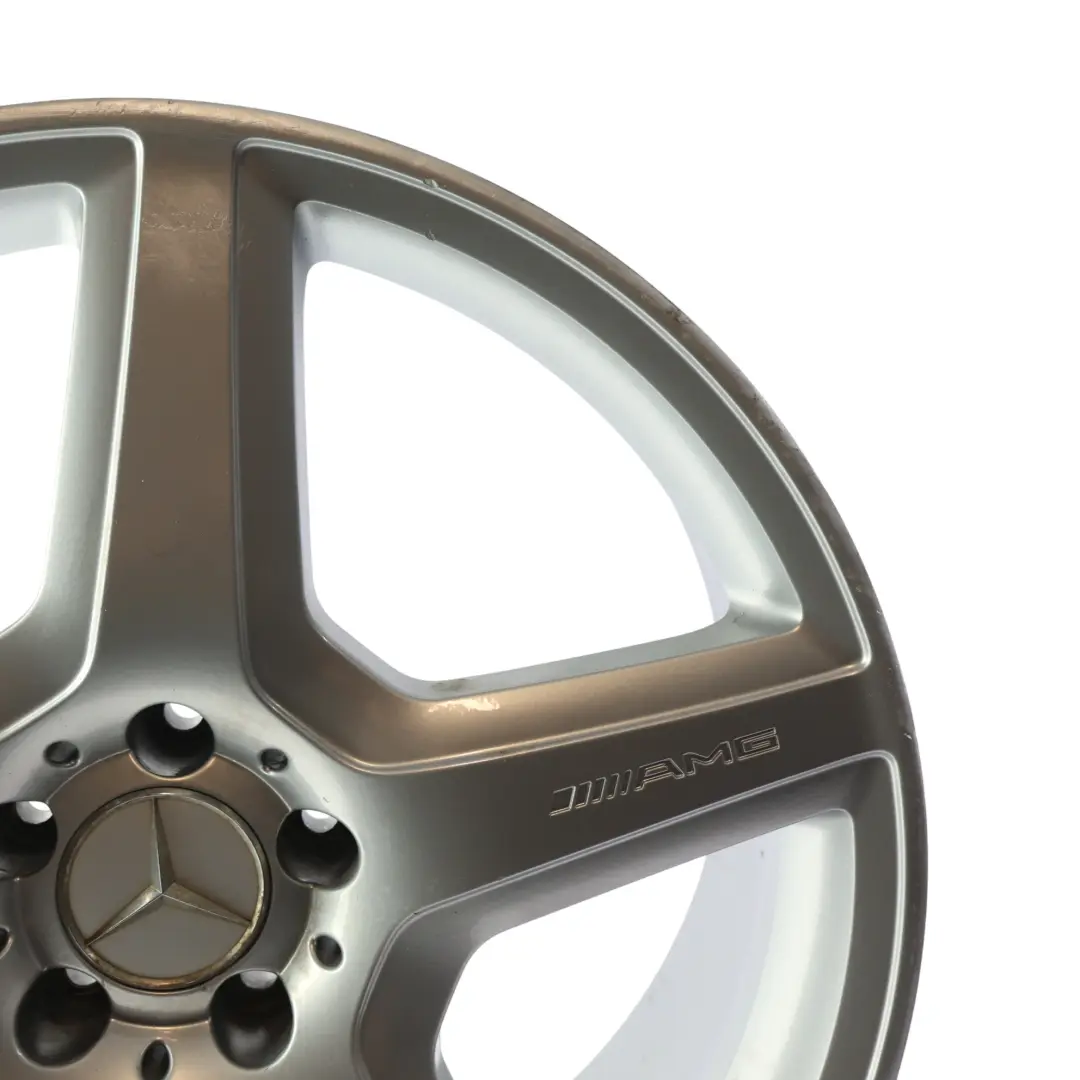 Mercedes W221 AMG Silver Alloy Wheel Rim 20" 8.5J ET:43 5x112 5-Spoke - SKU A2214012502-2 - Part number A2214012502