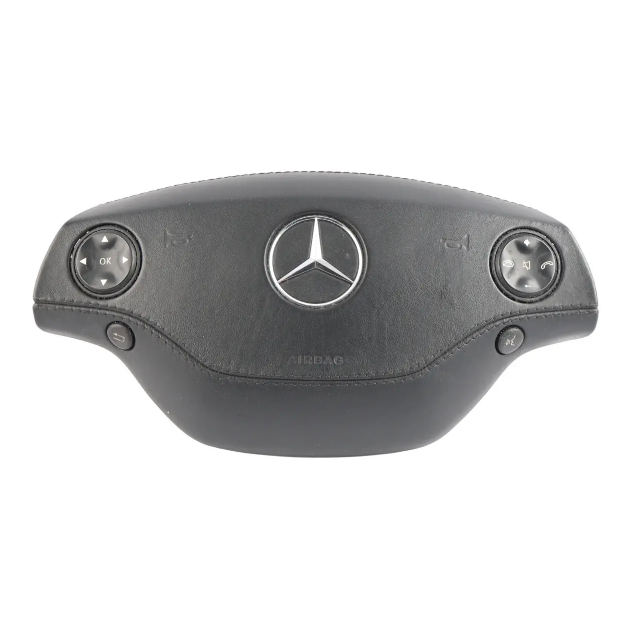 Mercedes W221 Volante Módulo de Aire Botones Cuero Negro A2218600502