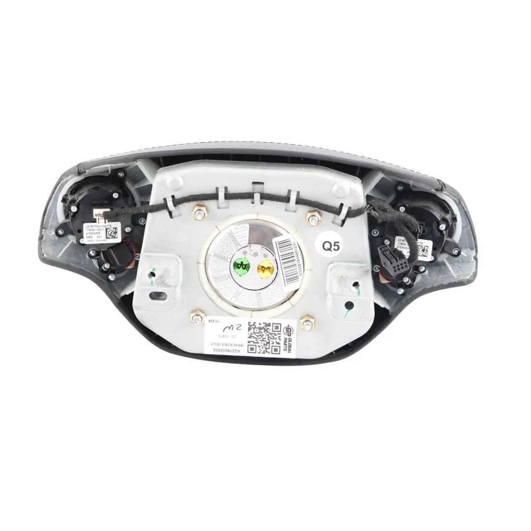 Mercedes W221 Steering Wheel Air Module Buttons Leather Black - SKU A2218600502 - Part number A2218600502