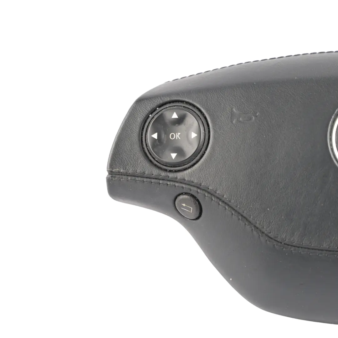 Mercedes W221 Steering Wheel Air Module Buttons Leather Black - SKU A2218600502 - Part number A2218600502