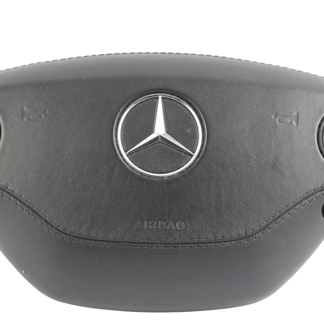 Mercedes W221 Steering Wheel Air Module Buttons Leather Black - SKU A2218600502 - Part number A2218600502