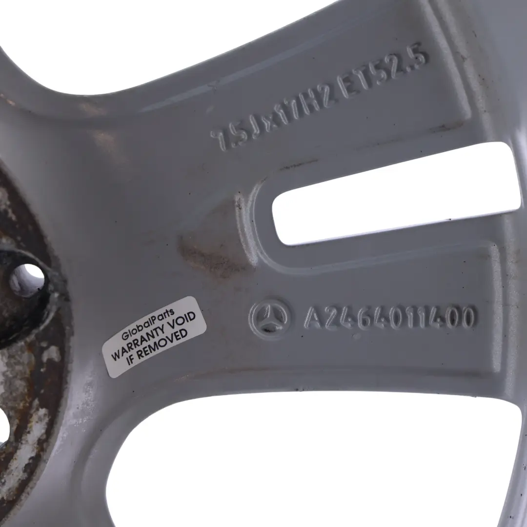  Mercedes-Benz W176 W246 Silber Alufelge Alu Felge 17" 7,5J ET:52,5 - SKU A2464011400-1 - Teilenummer A2464011400