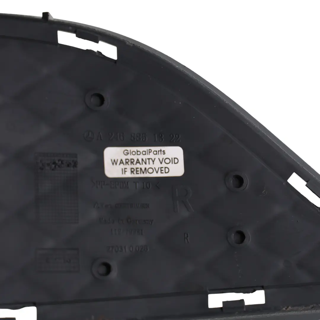 Rejilla Parachoques Delantero Panel Moldura Derecho A2468854322 para Mercedes W246 con número de pieza A2468851322 Mercedes W246 Rejilla Parachoques Delantero Panel Moldura Derecho A2468854322 - SKU A2468851322 - Número de pieza A2468851322