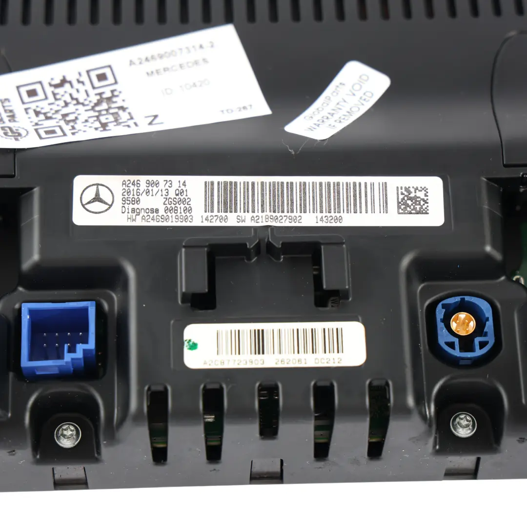 Mercedes C117 W246 Central Display Screen Multimedia Sat Nav Unit - SKU A2469007314-2 - Part number A2469007314