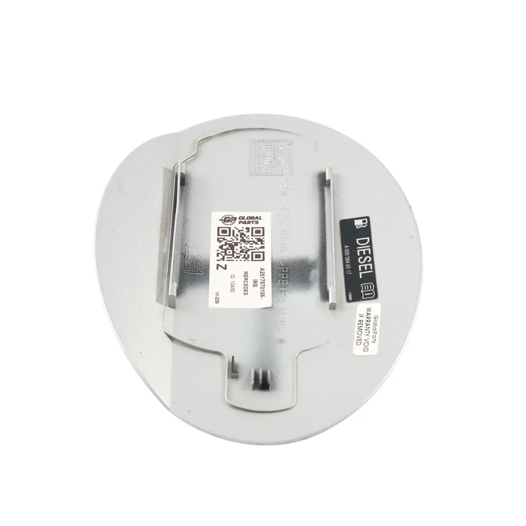 Flap Tank Cap Cover Iridium Silver Metallic - 775 to Mercedes W251 Fuel with Part number A2517570106 Mercedes W251 Fuel Flap Tank Cap Cover Iridium Silver Metallic - 775 - SKU A2517570106-IRS - Part number A2517570106