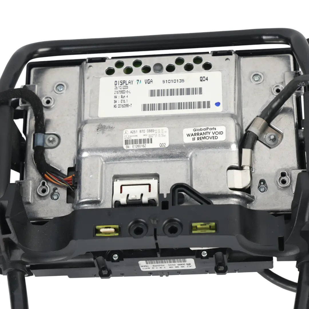 Front Seat Headrest Display Screen Monitor to Mercedes ML W164 with Part number A2518700889 Mercedes ML W164 Front Seat Headrest Display Screen Monitor - SKU A2518700889-1 - Part number A2518700889