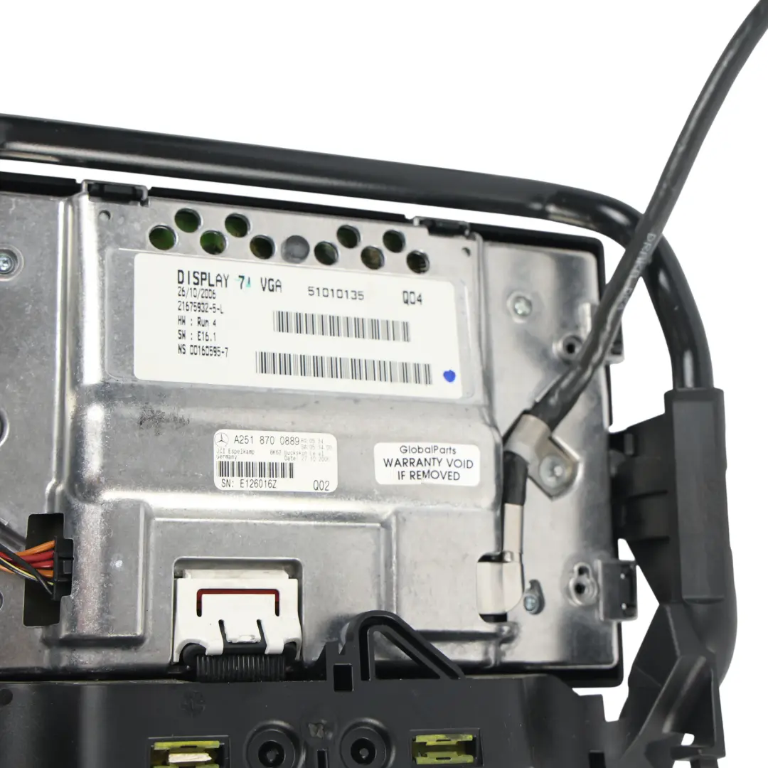 Front Seat Headrest Display Screen Monitor to Mercedes ML W164 with Part number A2518700889 Mercedes ML W164 Front Seat Headrest Display Screen Monitor - SKU A2518700889-1 - Part number A2518700889