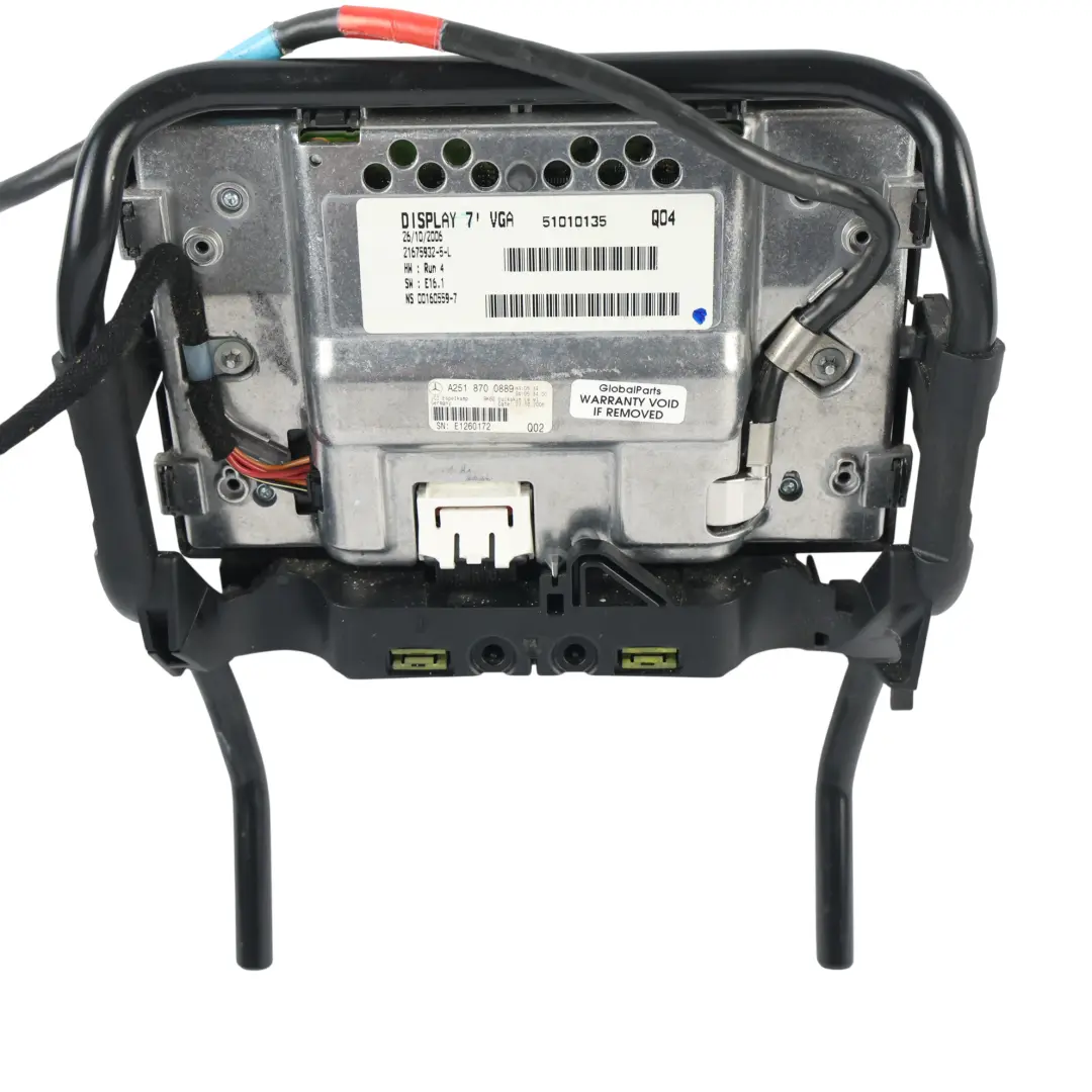 Monitor Ekran Zagłówka Przedniego Fotela do Mercedes ML W164 o numerze A2518700889 Mercedes ML W164 Monitor Ekran Zagłówka Przedniego Fotela - SKU A2518700889 - Numer Części A2518700889