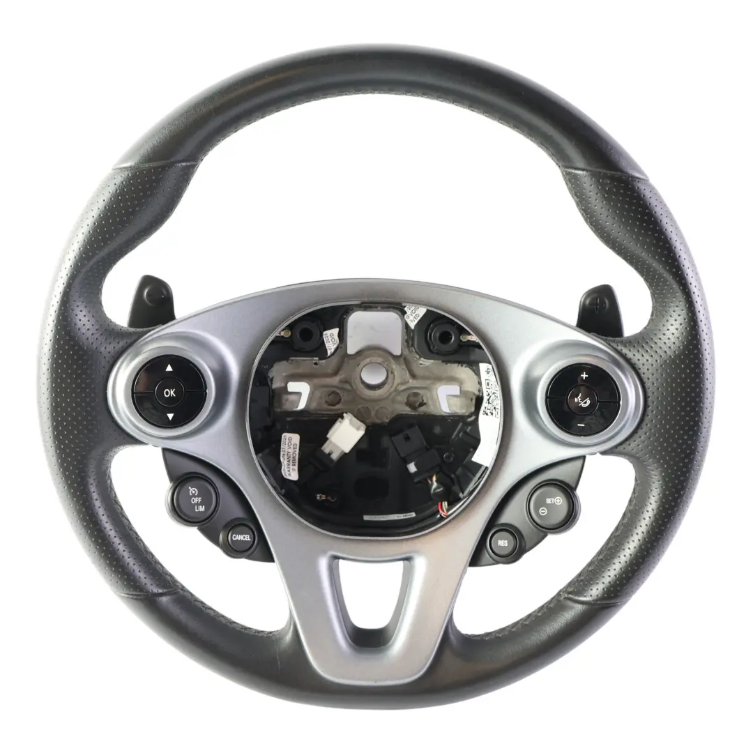 A453 Steering Wheel Black Leather Multifunction to Smart with Part number A4534603700 Smart A453 Steering Wheel Black Leather Multifunction - SKU A4534603700 - Part number A4534603700