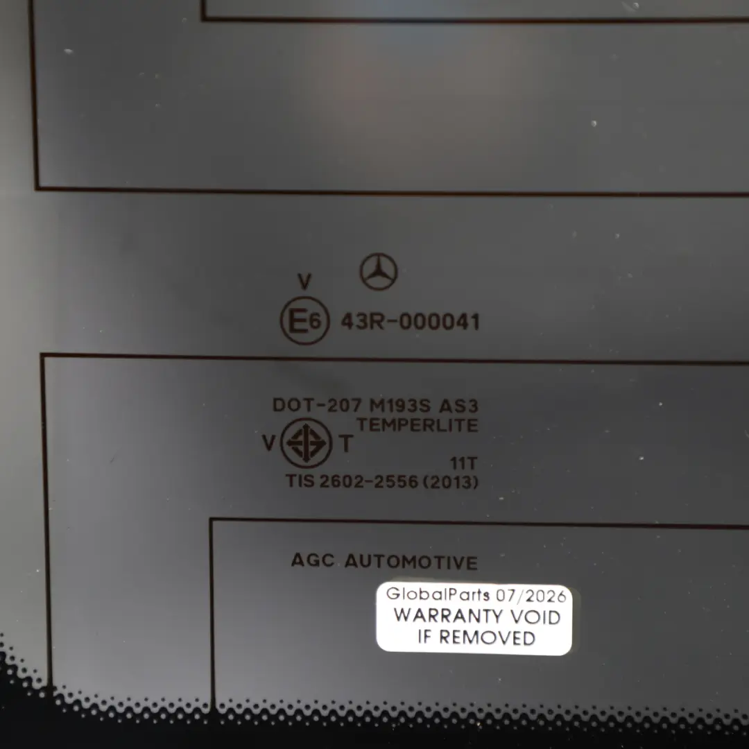Mercedes W470 Rear Cab Window Glass Glazing AS3 - SKU A4706702100 - Part number A4706702100
