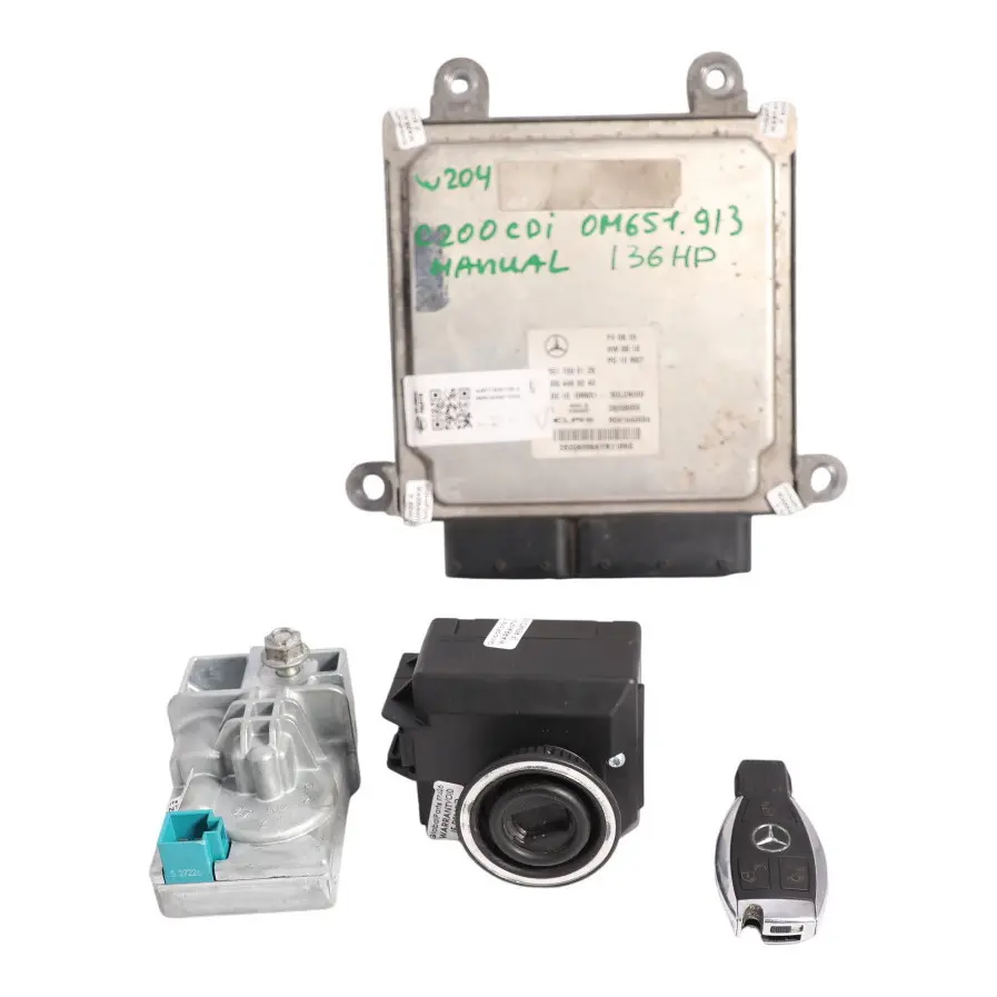 Mercedes W204 C200 CDI OM651.913 Engine ECU Kit Ignition Key Lock A6511500126