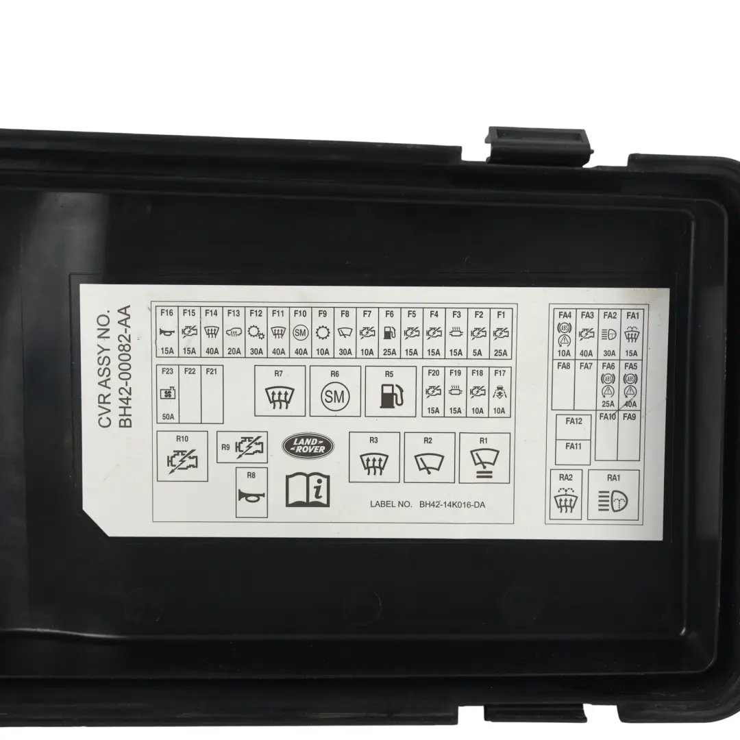 Land Rover Range Rover L322 Engine Compartment Fuse Box Cover - SKU AH42-00082-BA - Part number AH42-00082-BA