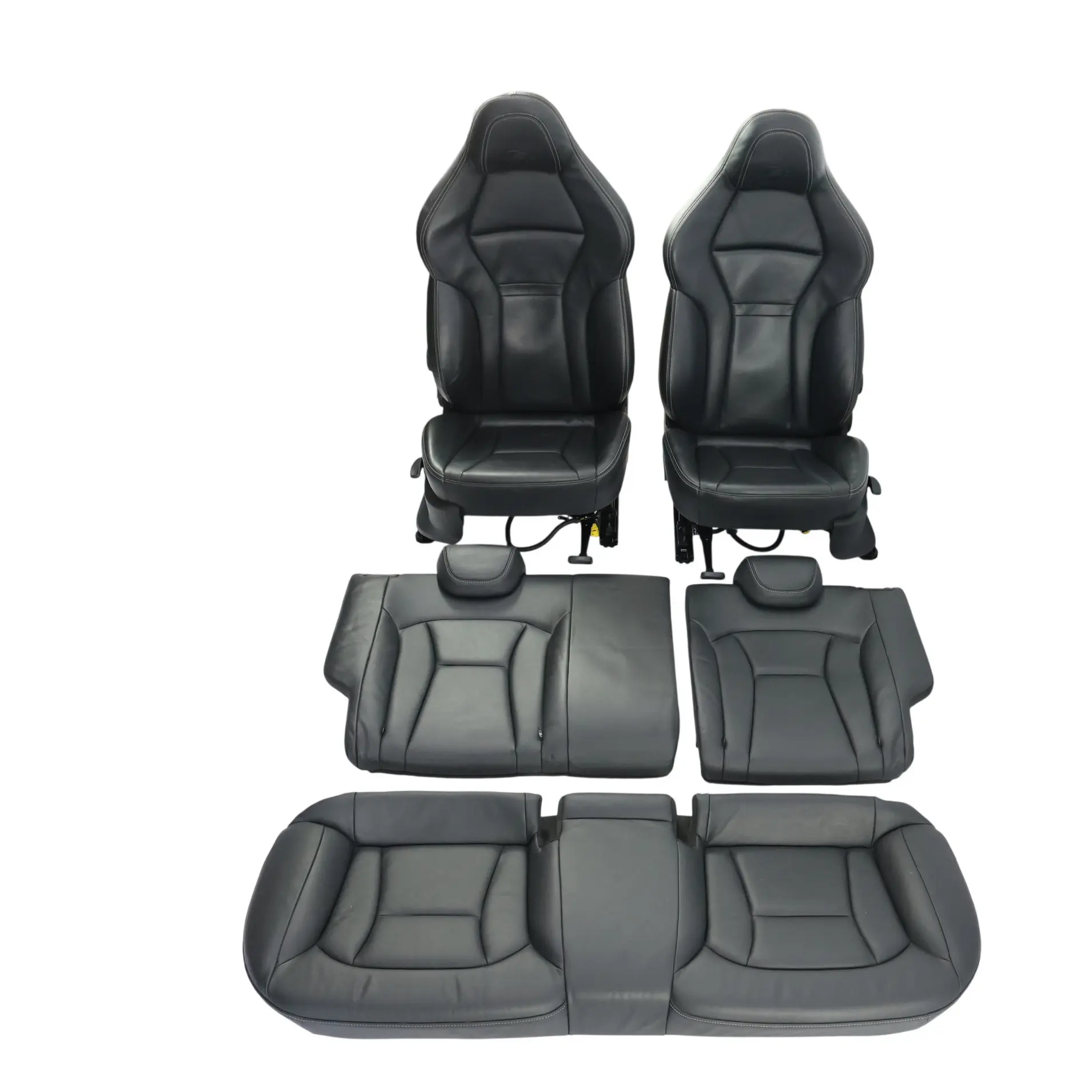 Audi S1 8X Quattro Front Rear Seats Bench Sofa Leather Soul Black Silver SET
