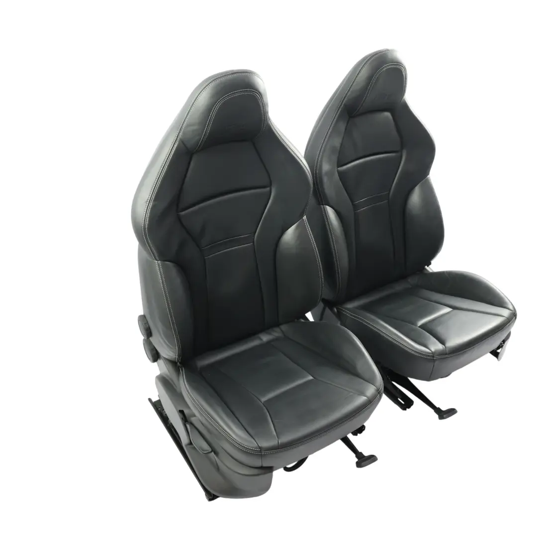 Audi S1 8X Quattro Front Rear Seats Bench Sofa Leather Soul Black Silver SET - SKU AUDI-S1-8X-QUATTRO-SEATS-LEATHER-SET - Part number AUDI-S1-8X-QUATTRO-SEATS-LEATHER-SET