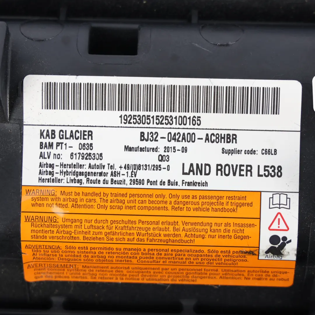 Land Rover Discovery L550 Module Airbag Genou Lunaire - SKU BJ32-042A00-AC8HBR - Numéro de pièce BJ32-042A00-AC8HBR