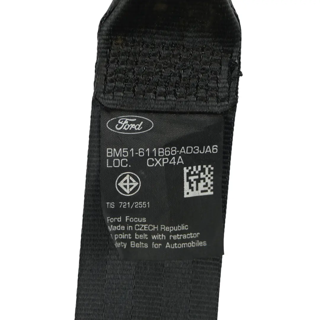 Ford Focus Mk3 Rear Bench Seatbelt Seat Belt Left Right N/O/S BM51-611B68-AD - SKU BM51-611B68-AD3JA6 - Part number BM51-611B68-AD3JA6