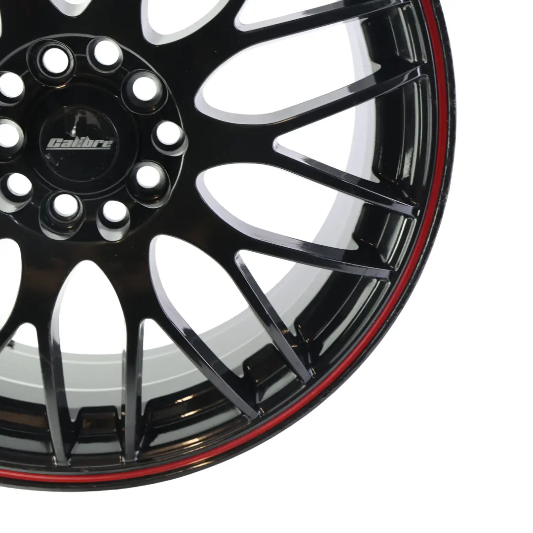 Calibre Black Alloy Wheel Rim 17" 7J Red Stripe to with Part number CALIBRE-VIA-17 Calibre Black Alloy Wheel Rim 17" 7J Red Stripe - SKU CALIBRE-VIA-17-1 - Part number CALIBRE-VIA-17