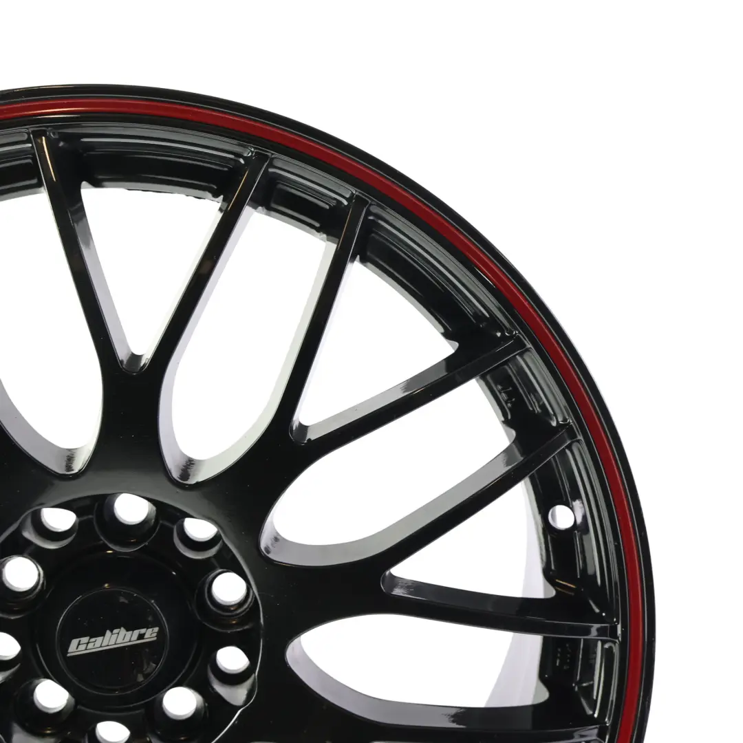  Calibre Black Alloy Wheel Rim 17" 7J Red Stripe - SKU CALIBRE-VIA-17-2 - Part number CALIBRE-VIA-17