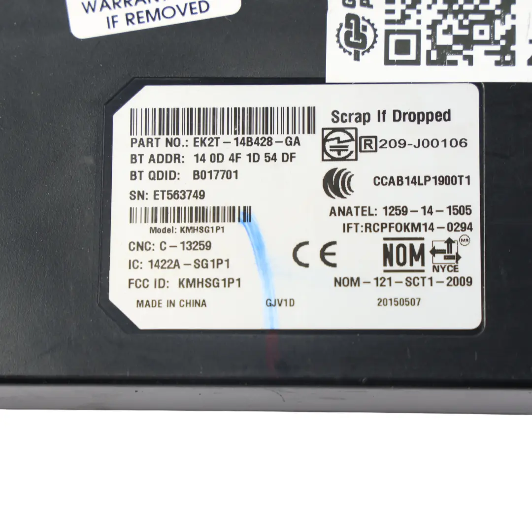 Ford Transit Mk8 Moduł Sterowania Multimediami Bluetooth ECU - SKU EK2T-14B428-GA - Numer Części EK2T-14B428-GA