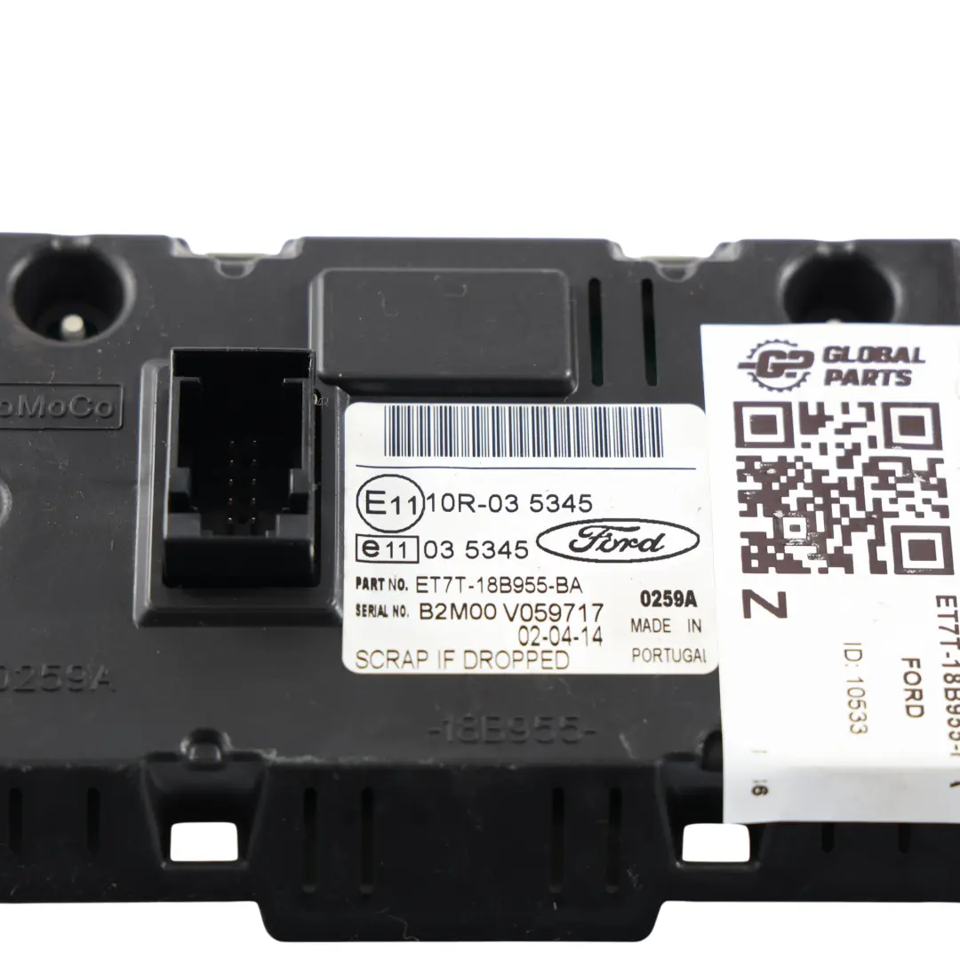 Dashboard Multifunction Display Screen Monitor to Ford Fiesta Mk7 with Part number ET7T-18B955-BA Ford Fiesta Mk7 Dashboard Multifunction Display Screen Monitor - SKU ET7T-18B955-BA - Part number ET7T-18B955-BA