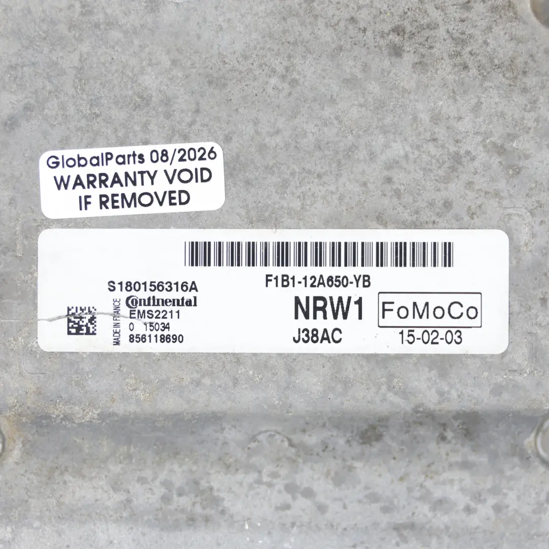 Ford Fiesta Mk7 Engine ECU Control Unit 105HP 1.6 Petrol Automatic - SKU F1B112A650YB - Part number F1B112A650YB