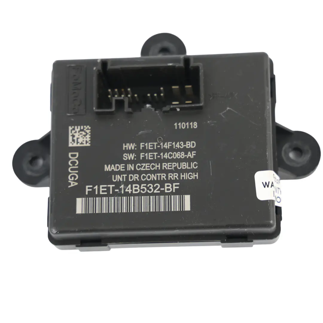 Ford Focus Mk3 Rear Door Control Module Unit ECU Left N/S F1ET-14B532-BF - SKU F1ET14B532BF - Part number F1ET14B532BF