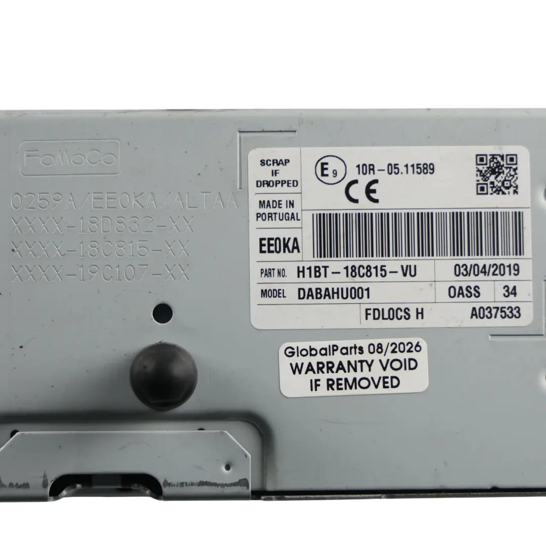 Ford Fiesta Mk8 Radioodtwarzacz Nawigacja Moduł Sterujący - SKU H1BT-18C815-VU - Numer Części H1BT-18C815-VU