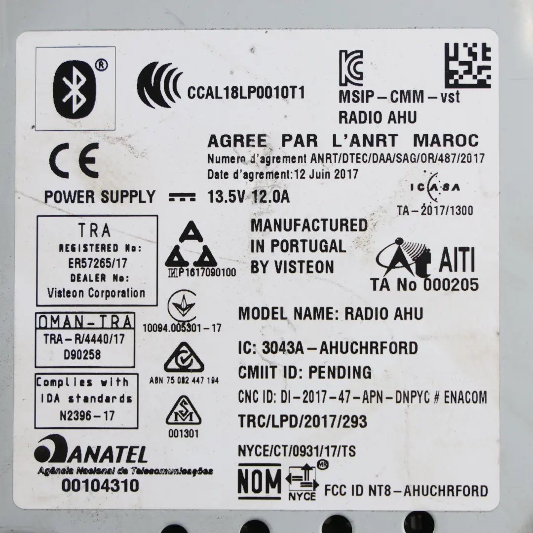 Ford Transit MK8 Radio Stereo Sat Nav Einheit Steuerung - SKU JK2T-18D832-BL - Teilenummer JK2T-18D832-BL