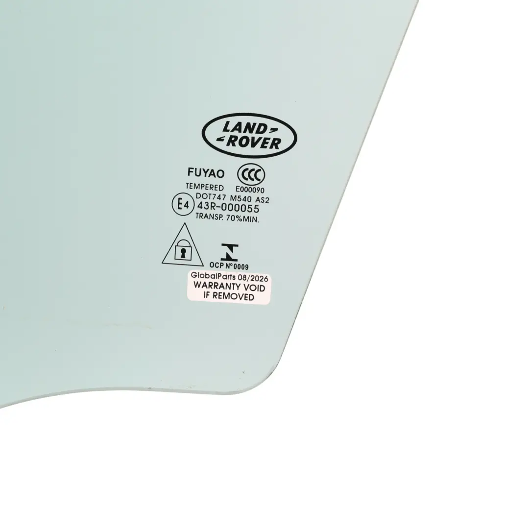 Front Door Window Glass Left N/S FK72-21411-AA to Land Rover Discovery Sport L550 with Part number LR058832 Land Rover Discovery Sport L550 Front Door Window Glass Left N/S FK72-21411-AA - SKU LR058832 - Part number LR058832