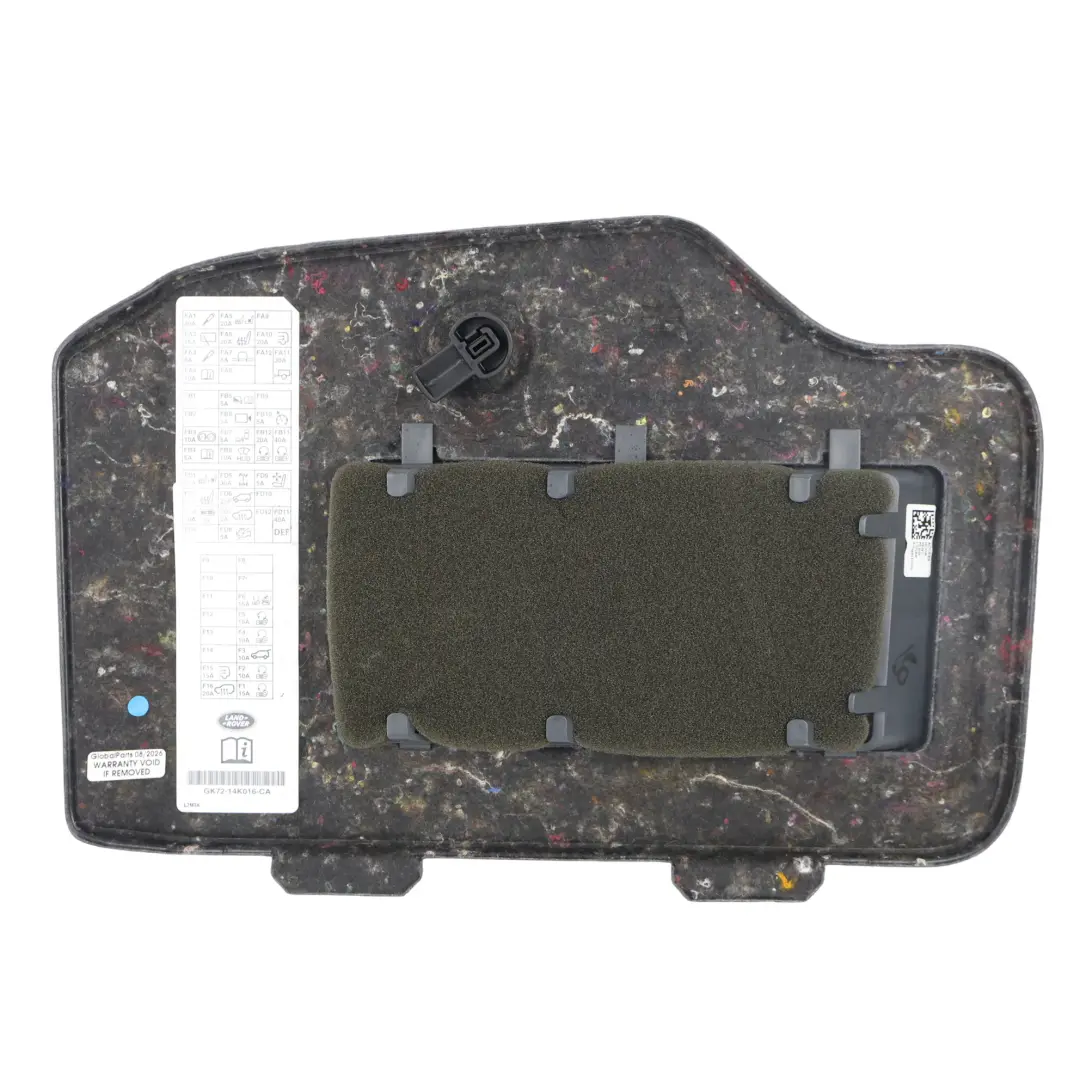 Trunk Boot Fuse Box Cover GK72-14K016-CA to Land Rover Discovery Sport L550 Rear with Part number LR074788 Land Rover Discovery Sport L550 Rear Trunk Boot Fuse Box Cover GK72-14K016-CA - SKU LR074788 - Part number LR074788