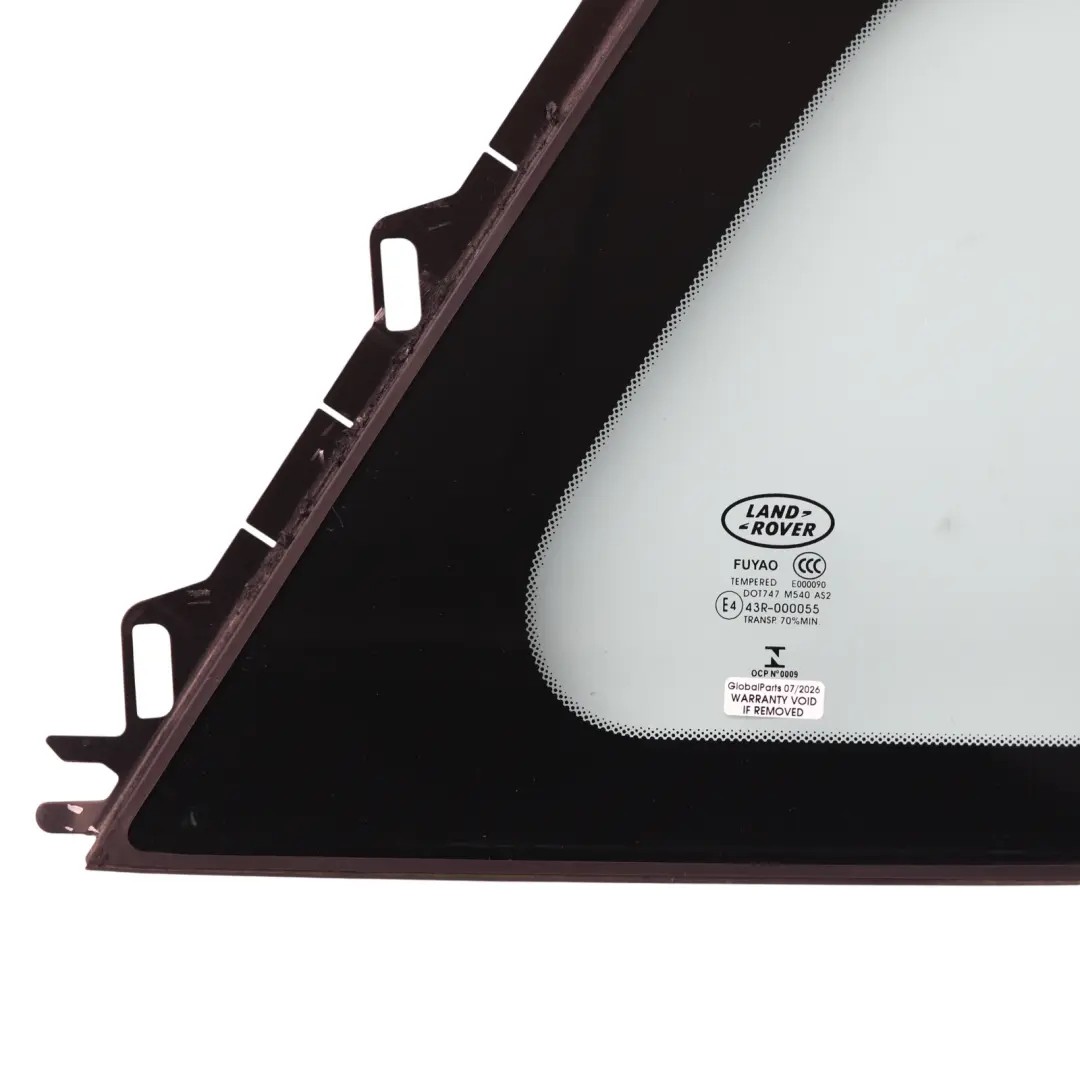 Quarter Window Right O/S Glass Glazing AS2 to Land Rover Discovery Sport L550 Rear with Part number LR078378 Land Rover Discovery Sport L550 Rear Quarter Window Right O/S Glass Glazing AS2 - SKU LR078378 - Part number LR078378