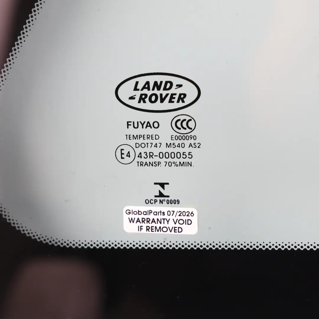Land Rover Discovery Sport L550 Rear Quarter Window Right O/S Glass Glazing AS2 - SKU LR078378 - Part number LR078378