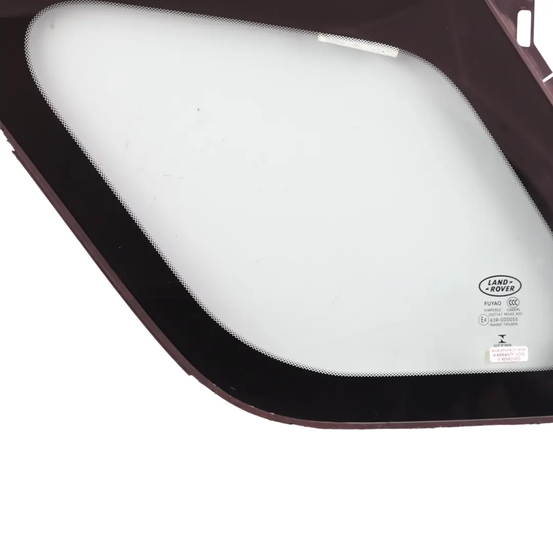 Quarter Window Left N/S Glass Glazing AS2 to Land Rover Discovery Sport L550 Rear with Part number LR078382 Land Rover Discovery Sport L550 Rear Quarter Window Left N/S Glass Glazing AS2 - SKU LR078382-1 - Part number LR078382