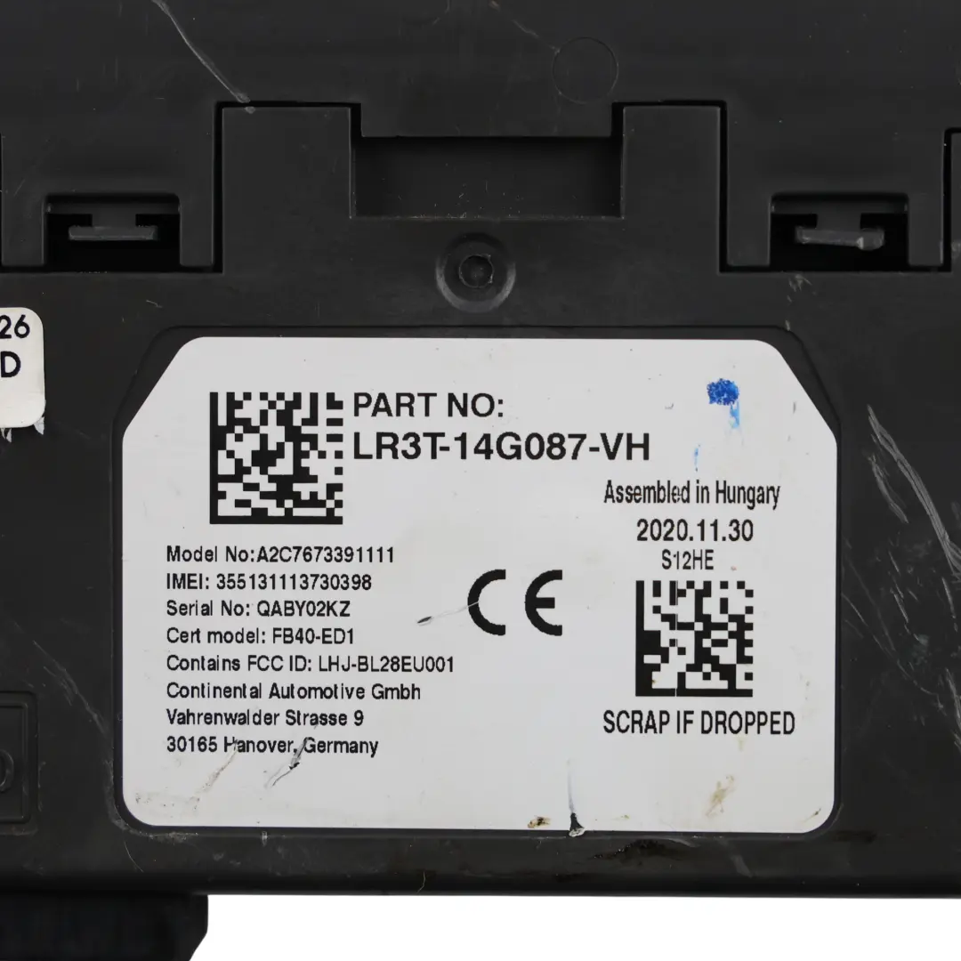Ford Transit Custom Moduł Sterujący Bluetooth ECU - SKU LR3T-14G087-VH - Numer Części LR3T-14G087-VH
