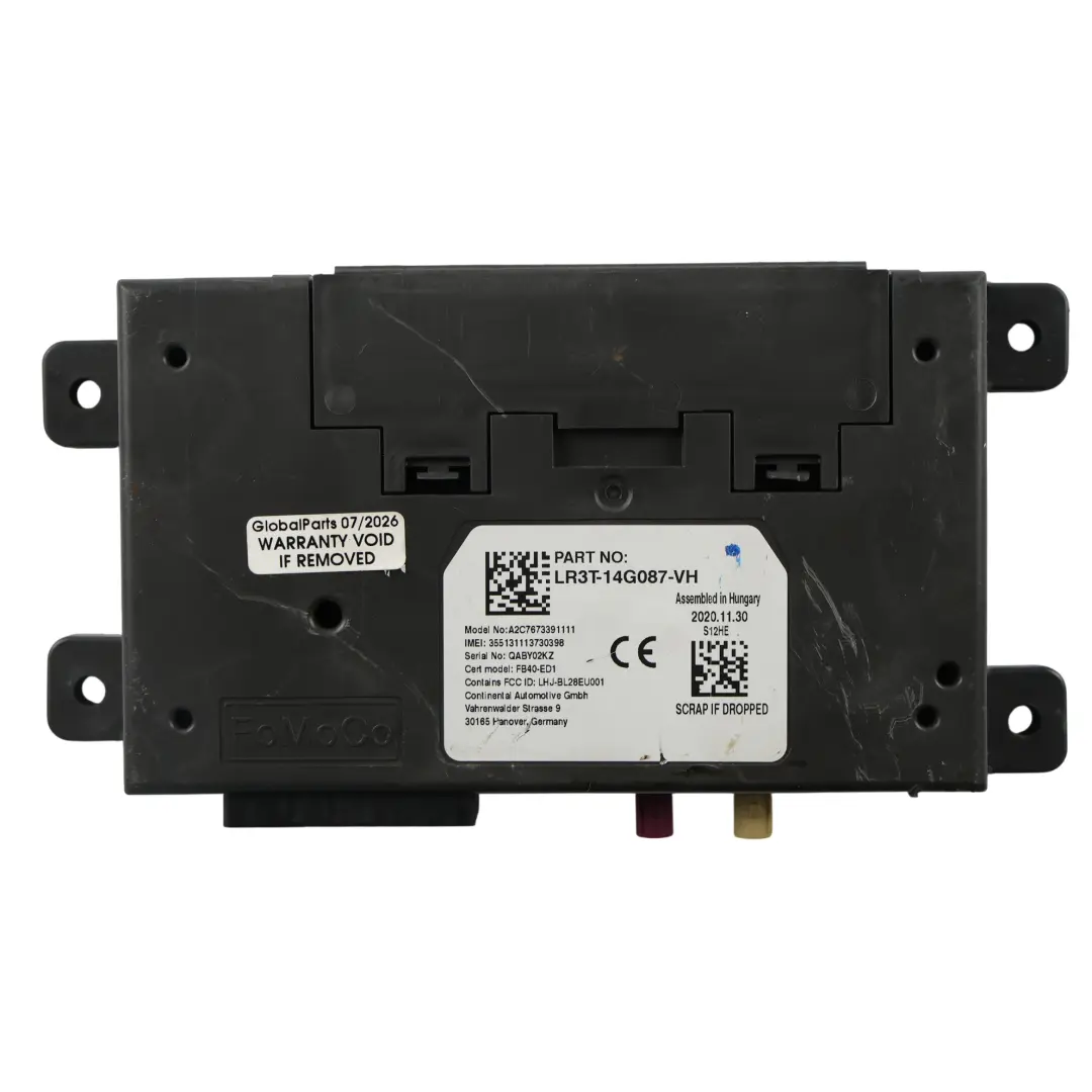 Ford Transit Custom Bluetooth Control Module ECU - SKU LR3T-14G087-VH - Part number LR3T-14G087-VH