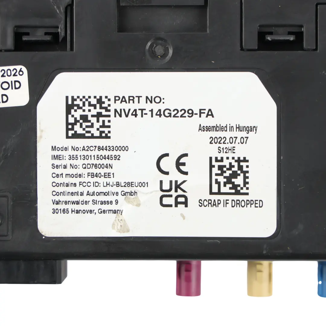 Ford Puma ST CF7 Bluetooth Connection Module Control Unit NV4T-14G229-FA - SKU NV4T14G229FA - Part number NV4T14G229FA