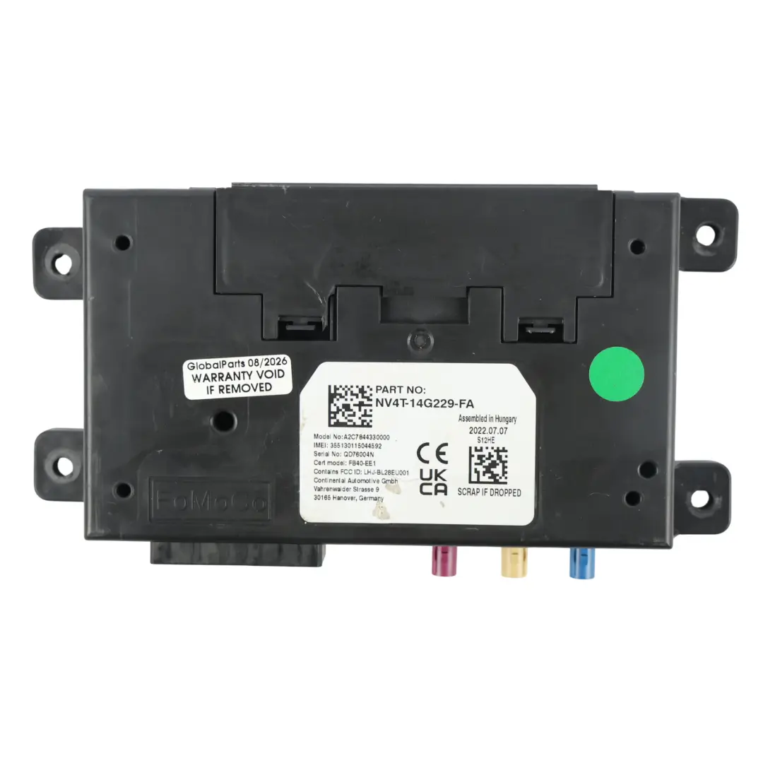 Bluetooth Connection Module Control Unit NV4T-14G229-FA to Ford Puma ST CF7 with Part number NV4T14G229FA Ford Puma ST CF7 Bluetooth Connection Module Control Unit NV4T-14G229-FA - SKU NV4T14G229FA - Part number NV4T14G229FA