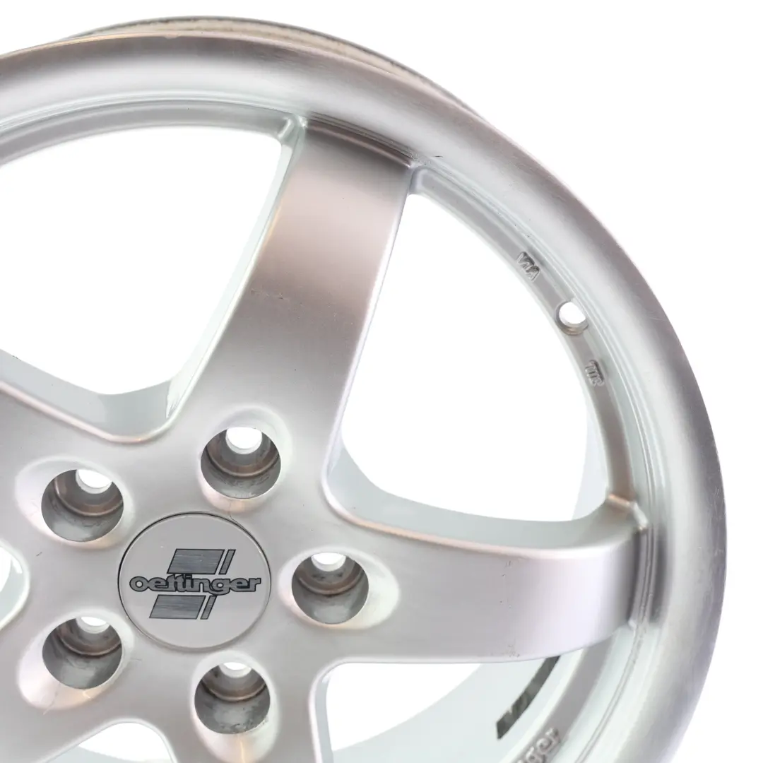  Oettinger Silver Alloy Wheel Rim 5-Spoke 16" 6.5J ET:47 5x112 - SKU OETTINGER-VIA-16-1 - Part number OETTINGER-VIA-16