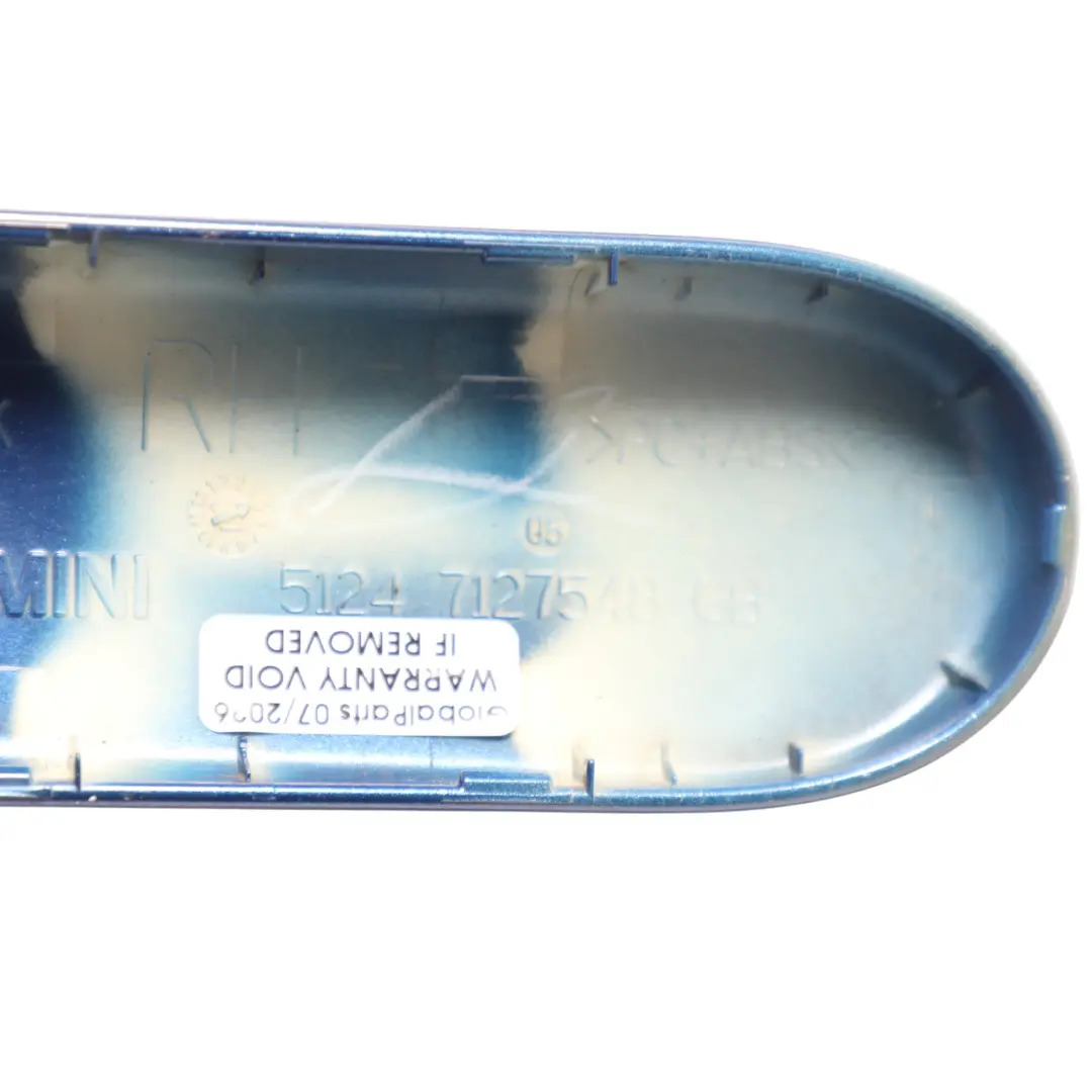 Trunk Lid Cover Hinge Right O/S Lightning Blue Metallic - A63 to Mini R52 Cabrio with Part number 0390078 Mini R52 Cabrio Trunk Lid Cover Hinge Right O/S Lightning Blue Metallic - A63 - SKU 0390078-LB - Part number 0390078