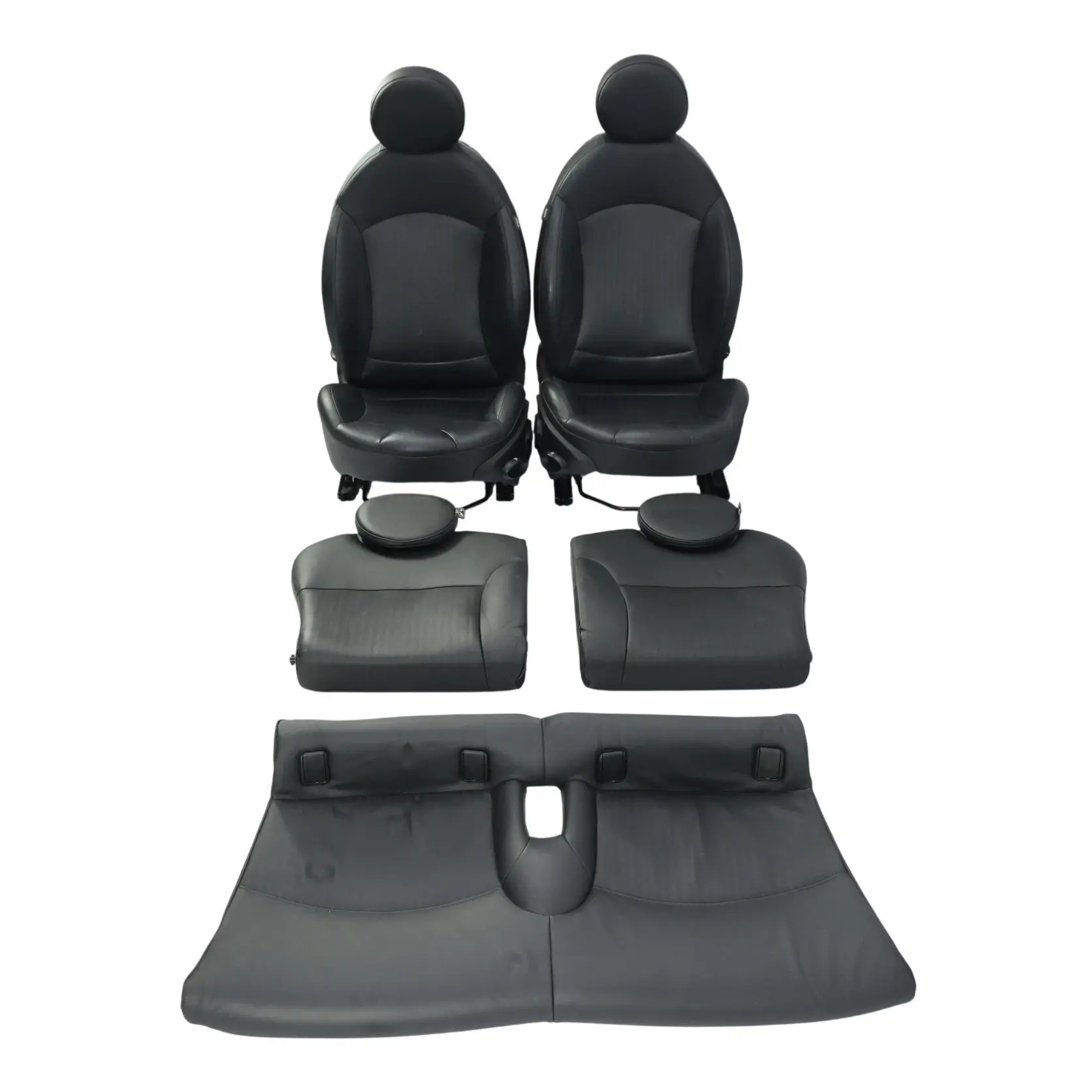 Mini R56 Set Sedili Sportivi Anteriori Posteriori Interni Pelle Nera
