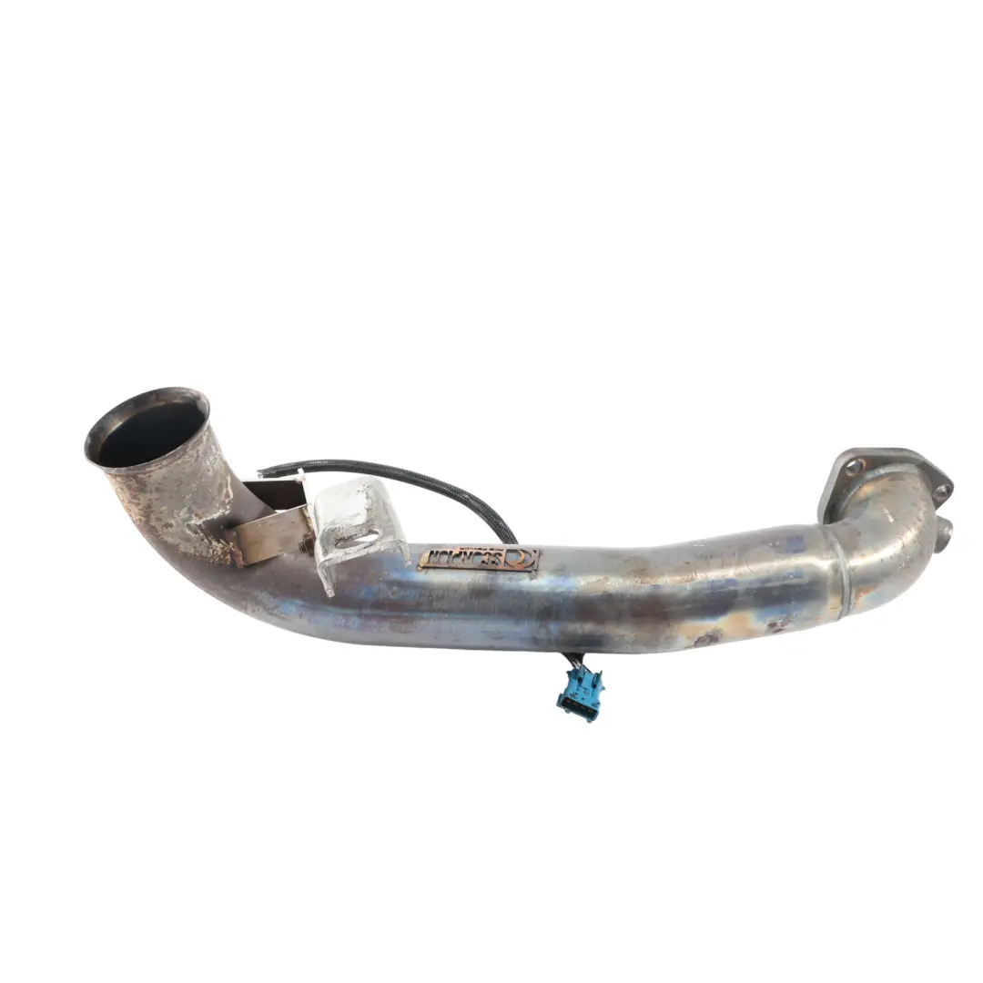 Stainless Steel Exhaust Pipe Line to Mini R57 Scorpion Red Power with Part number R57-EXHAUST-SCORPION Mini R57 Scorpion Red Power Stainless Steel Exhaust Pipe Line - SKU R57-EXHAUST-SCORPION - Part number R57-EXHAUST-SCORPION
