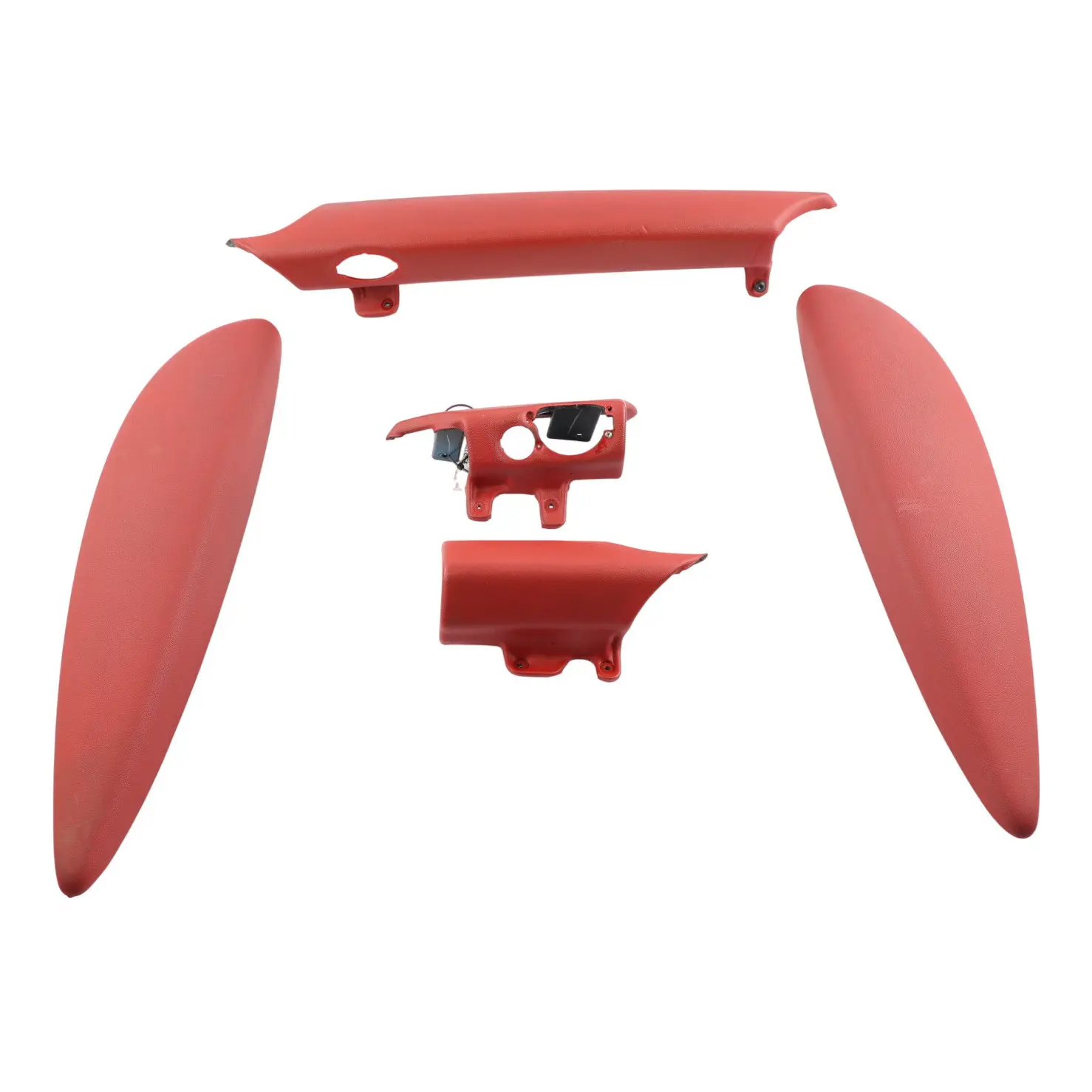 Mini One 1 R56 R57 R58 Dashboard Dash Trim Panel Cover Armrest Set Rooster Red