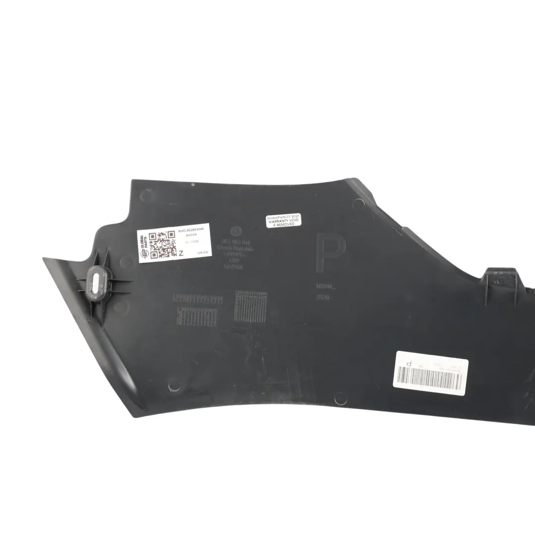 Mk3 Centre Console Trim Cover Panel Moulding Right O/S to Skoda Octavia with Part number 5E2863046 Skoda Octavia Mk3 Centre Console Trim Cover Panel Moulding Right O/S - SKU RHD-5E2863046 - Part number 5E2863046