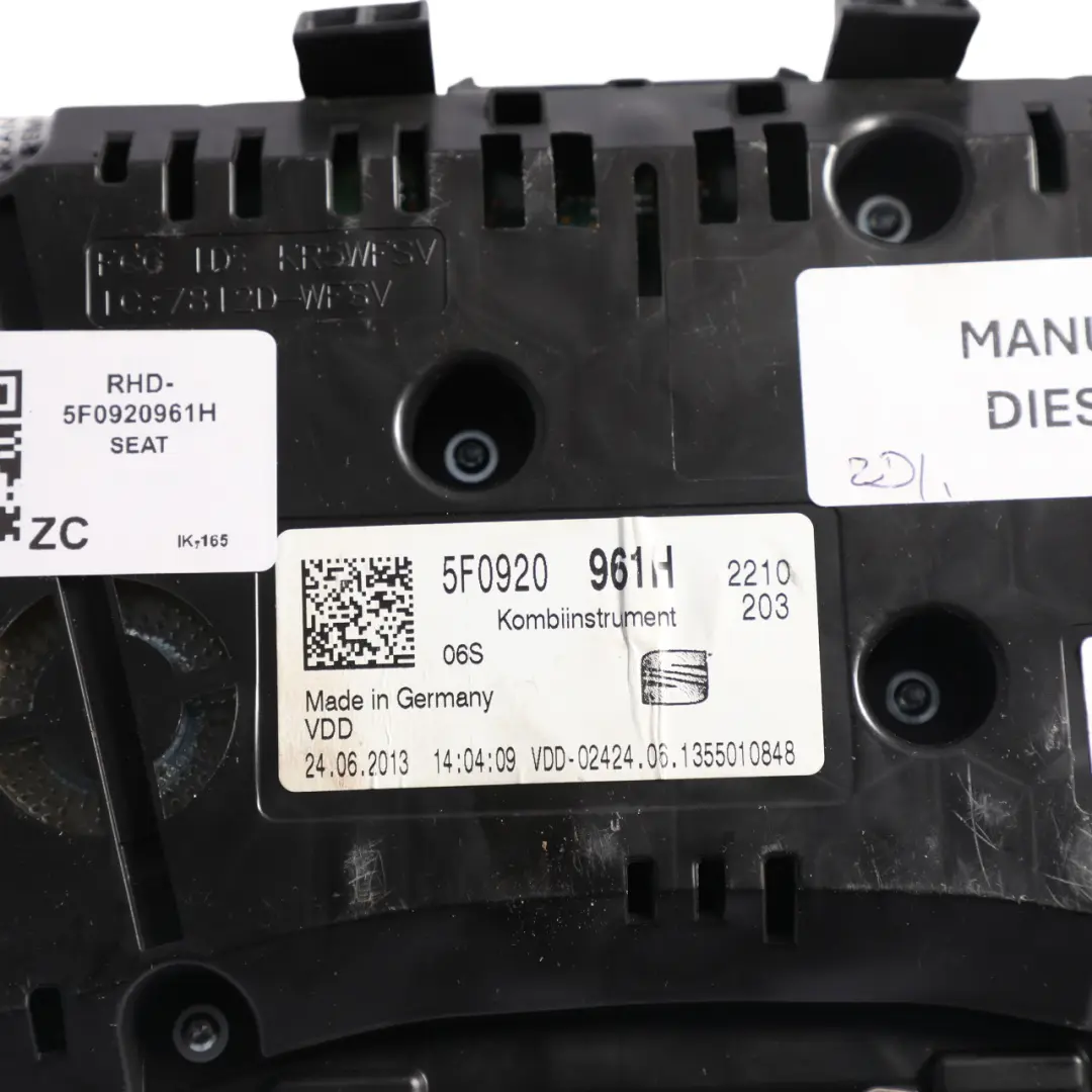 Seat Leon Mk3 Instrument Cluster Speedo Clocks TDI Diesel - SKU RHD-5F0920961H - Part number 5F0920961H