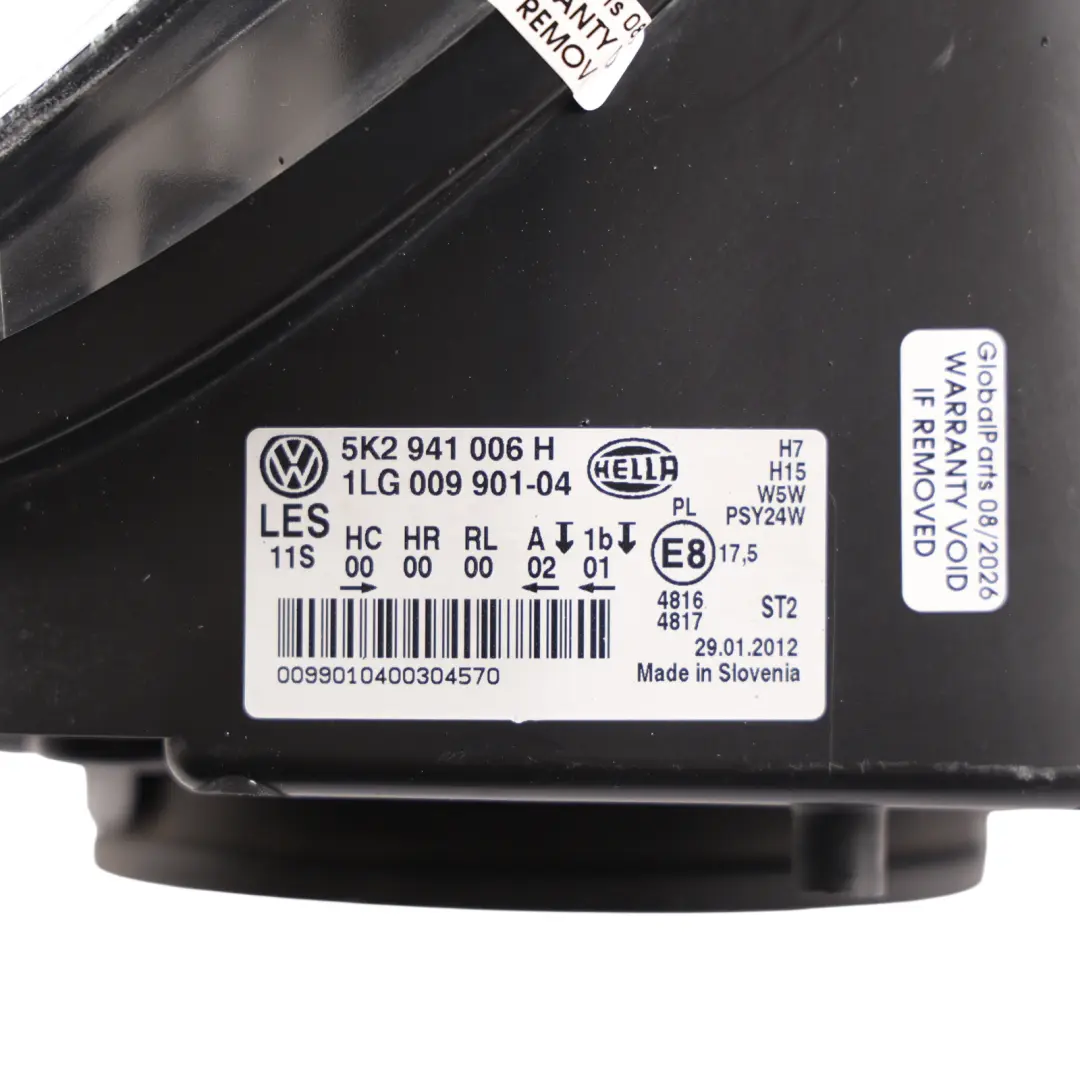 VW Volkswagen Golf VI MK6 Headlight Headlamp Lamp Front Right O/S - SKU RHD-5K2941006H-1 - Part number 5K2941006H